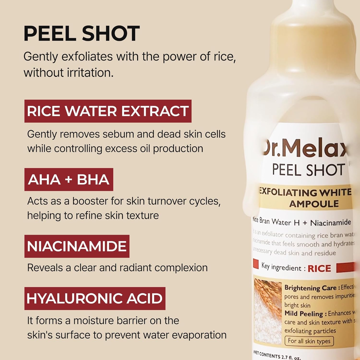 Dr. Melaxin Peel Shot Glow White Rice Serum [30ml]